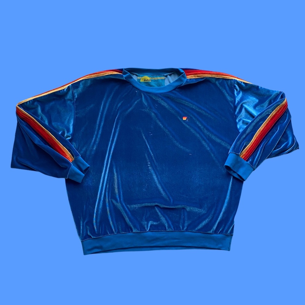 Aviator Nation Blue Velvet Classic Crewneck Sweatshirt
